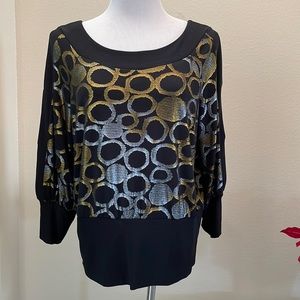 Black Silver Gold Top XL